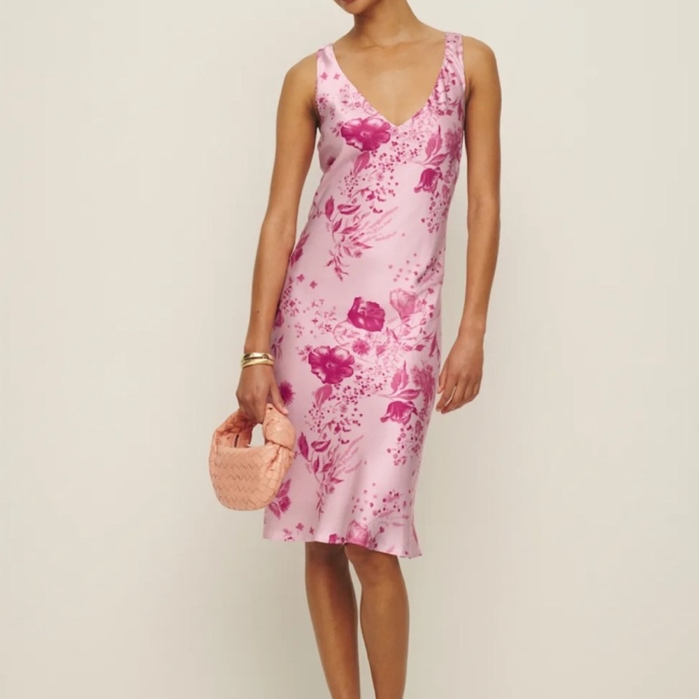 Reformation Pink Floral Slip Dress